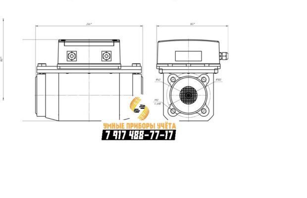 Газовый счетчик СМТ СМАРТ G16 прошитый, чертеж